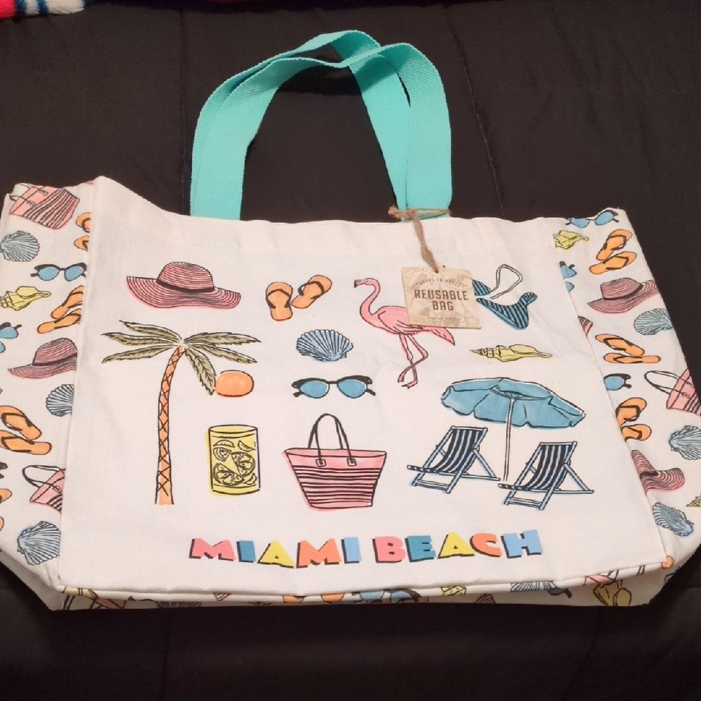 Colorful Miami Beach Tote Bag
